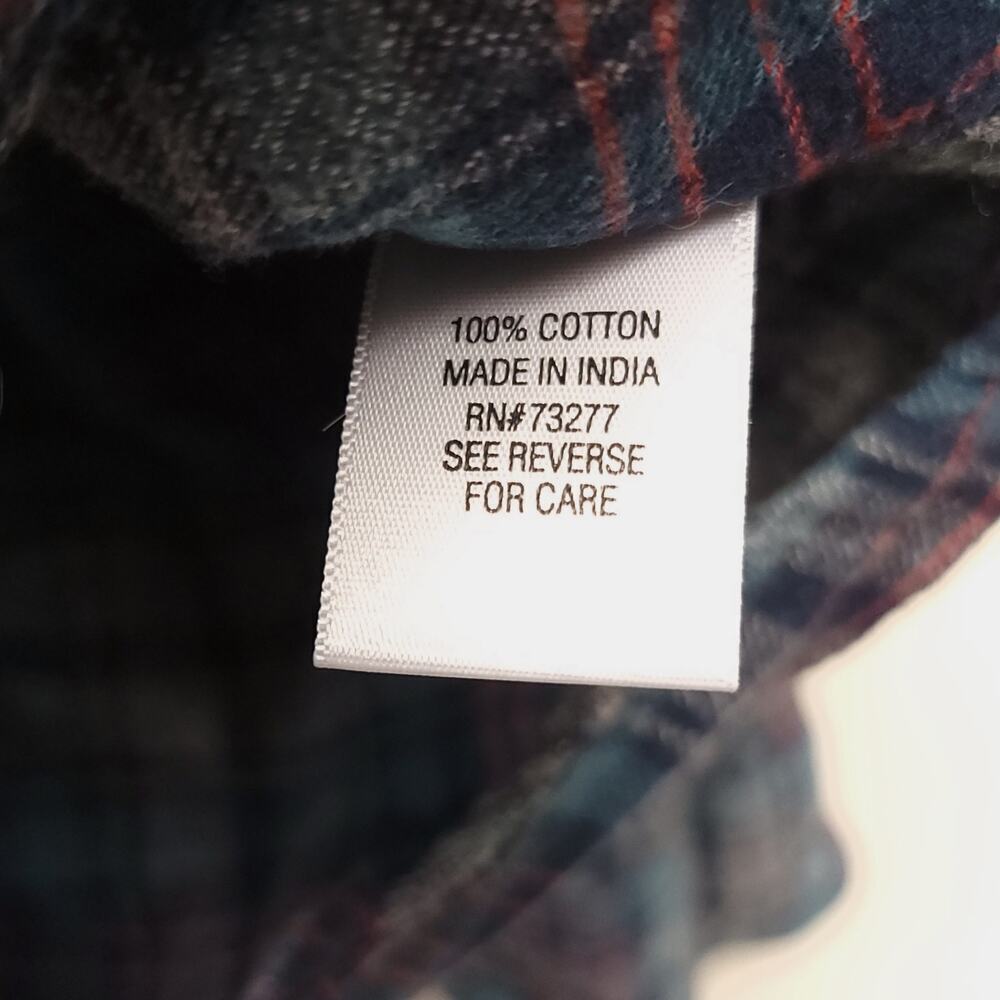 Sonoma Flannel Shirt Size Large Plaid Button Down Long Sleeve 100% Cotton Blue​ - Picture 6 of 6